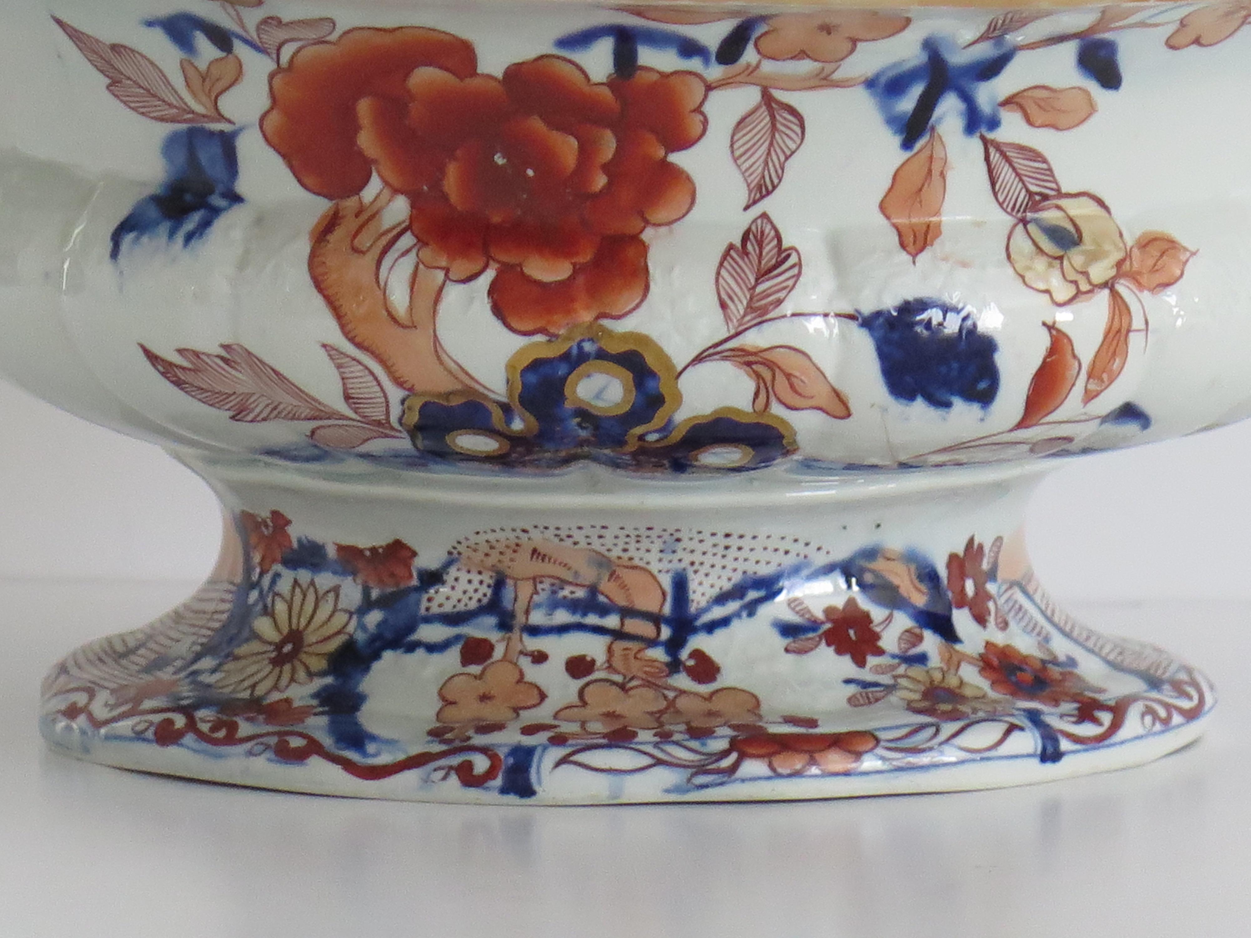 Hand-Painted Mason's Ironstone Bowl Very Large in Peking Vase Pattern, Georgian circa 1818