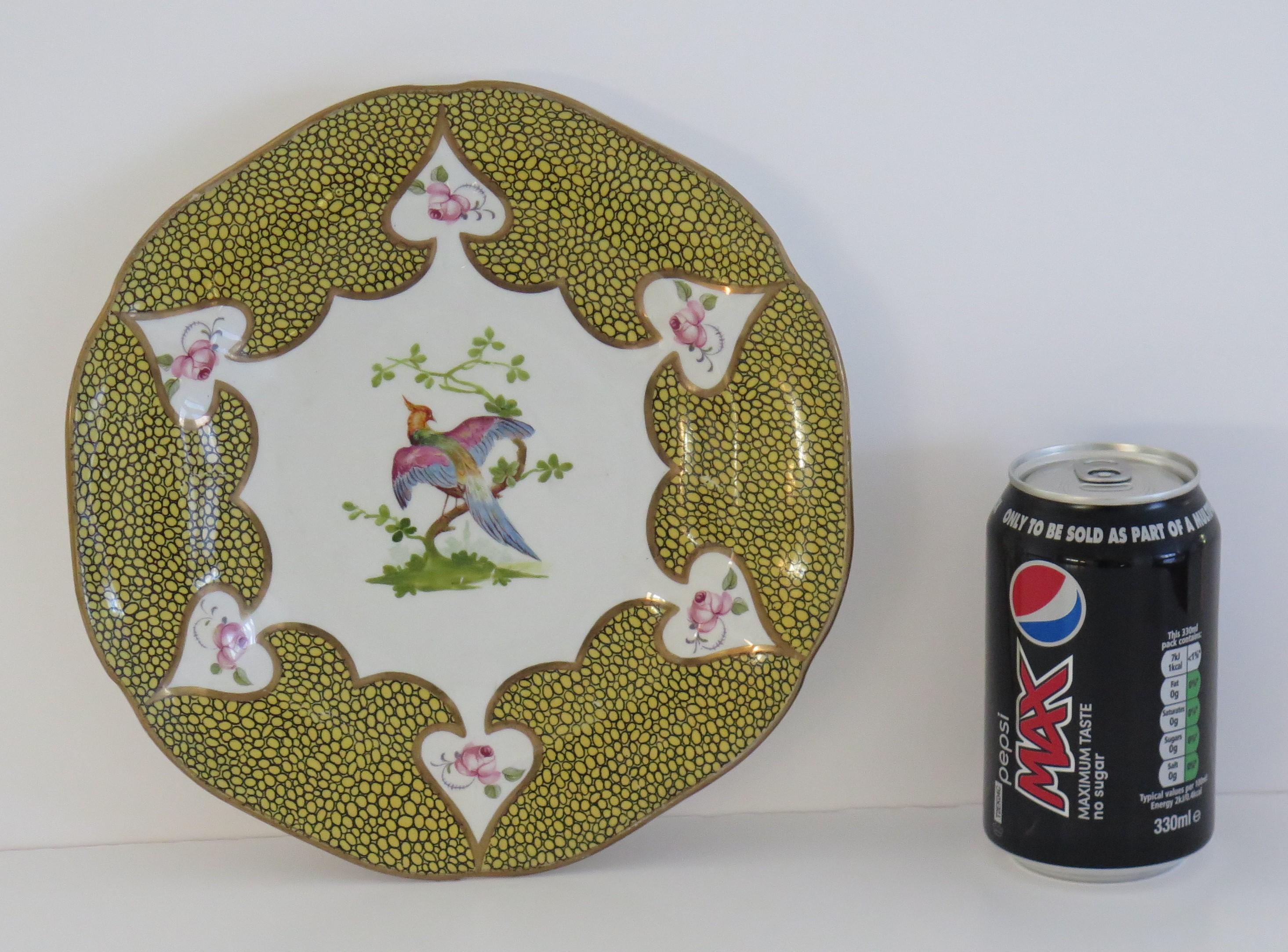 Mason's Ironstone Cabinet Plate hand painted exotic bird and roses, circa 1900 For Sale 4