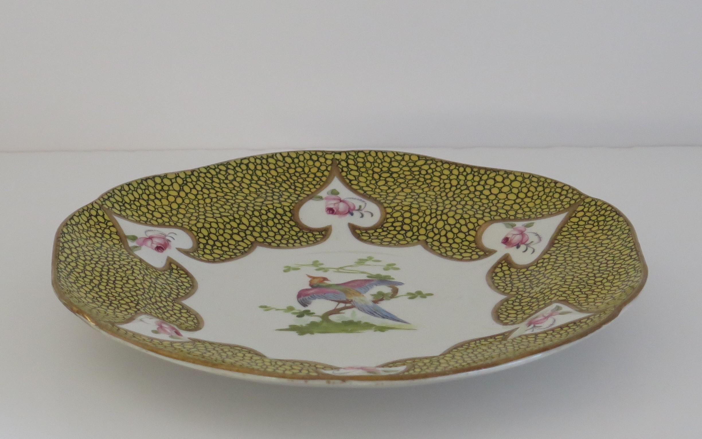 Mason's Ironstone Cabinet Plate hand painted exotic bird and roses, circa 1900 In Good Condition For Sale In Lincoln, Lincolnshire
