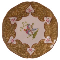 Antique Mason's Ironstone Cabinet Plate hand painted exotic bird and roses, circa 1900