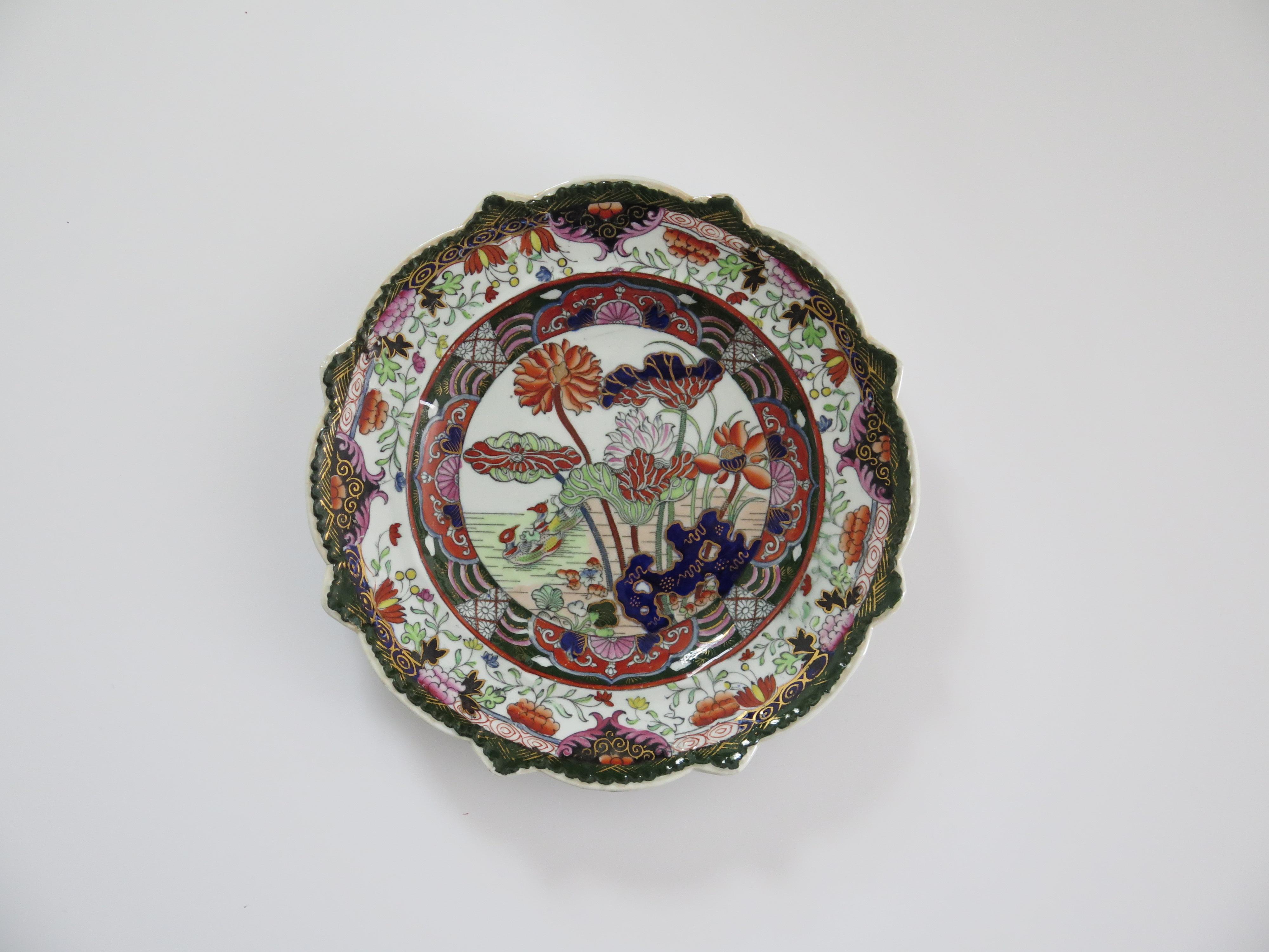 Plato de gabinete de Mason's Ironstone en el raro patrón de pato Muscove, hacia 1825 Chinoiserie en venta
