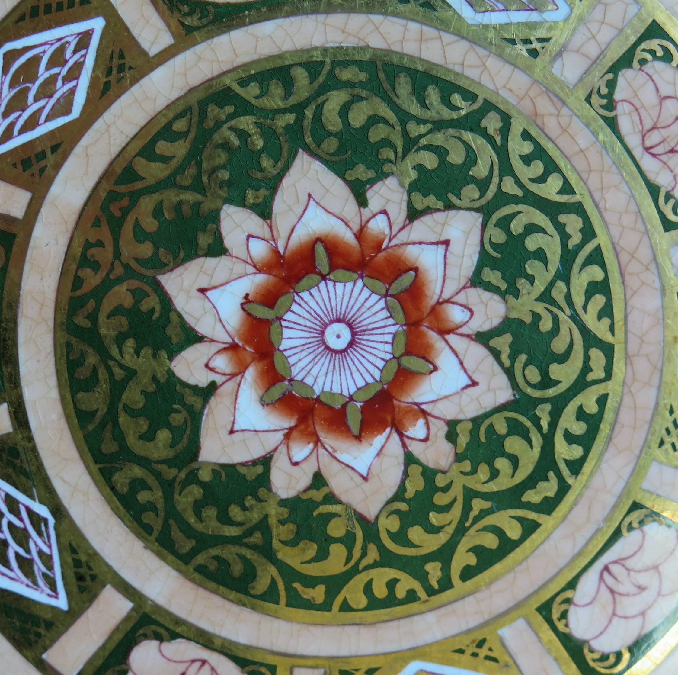 Masons Ironstone Dinner Plate with finely hand gilded pattern, circa 1895 9