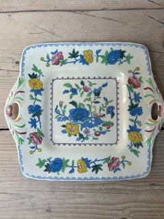 Mason's Ironstone Cake Plate, Regency Pattern, Floral Design, 1938