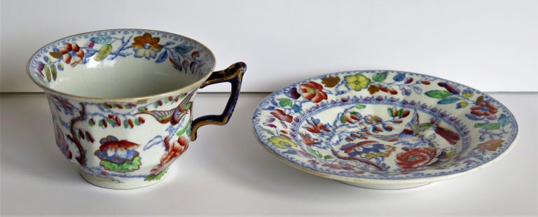 Mason's Ironstone Cup and Saucer in the Flying Bird Pattern, circa 1870 ...