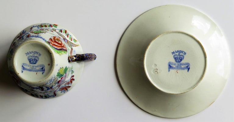 Mason's Ironstone Cup and Saucer in the Flying Bird Pattern, circa 1870 ...