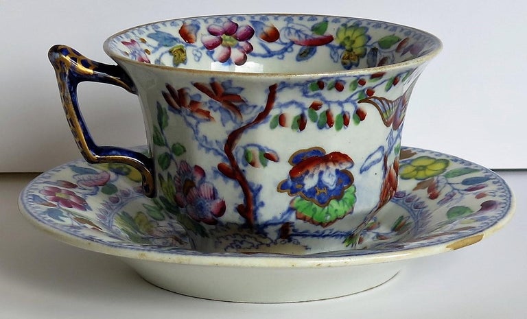 Mason's Ironstone Cup and Saucer in the Flying Bird Pattern, circa 1870 ...