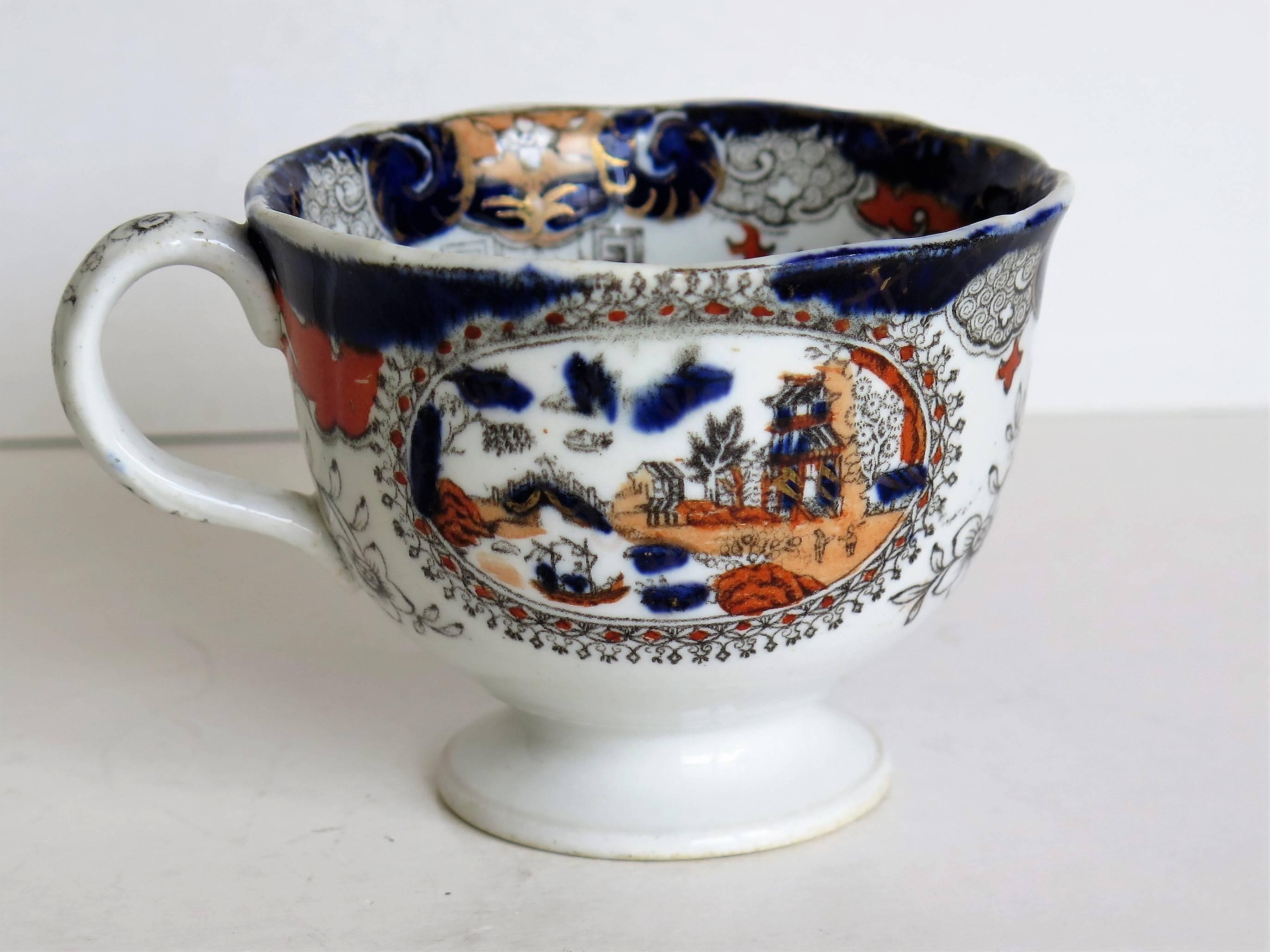 English Mason's Ironstone Cup with Pekin Japan Pattern No. 303, 19th Century, circa 1835