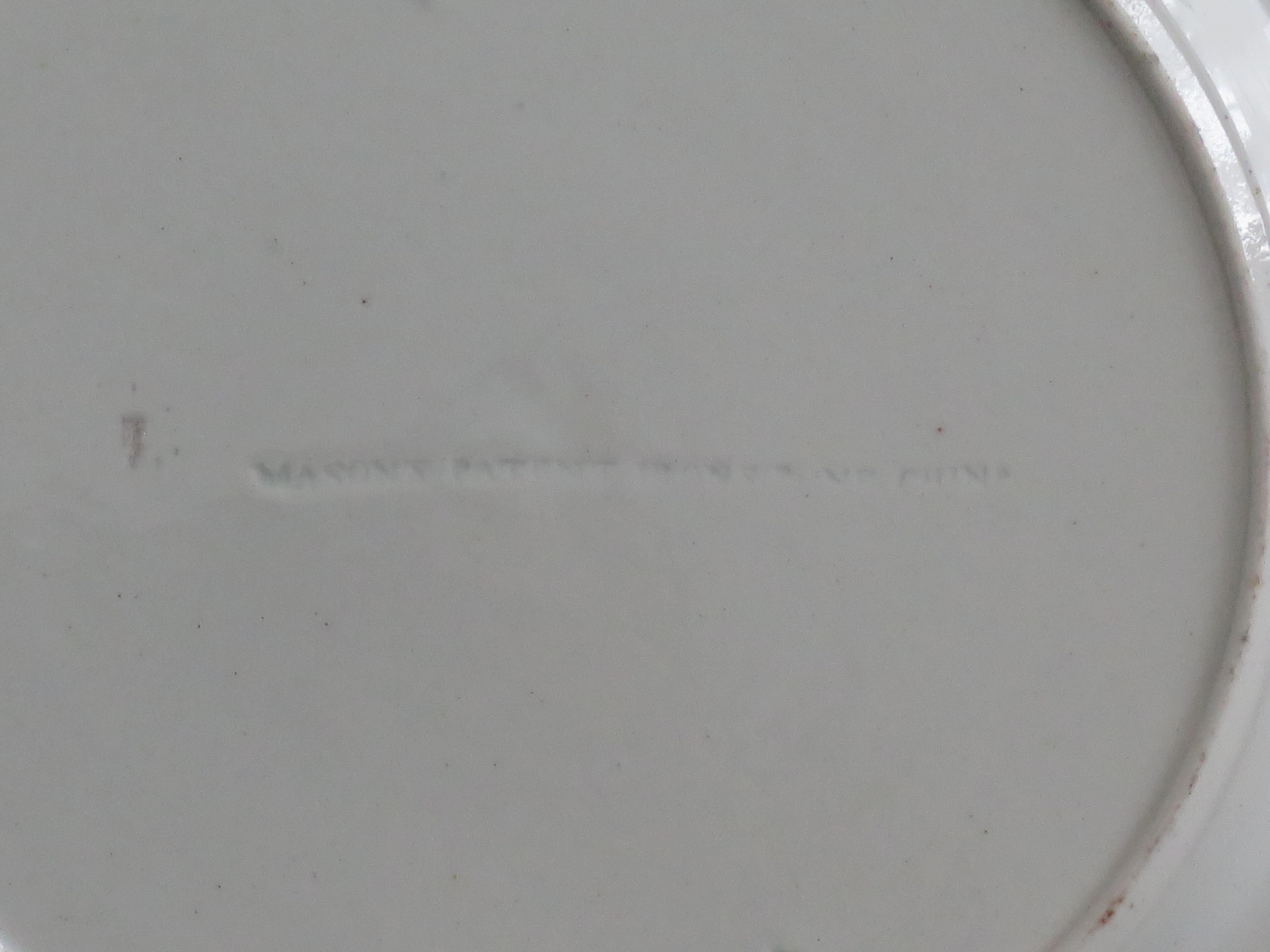 Plato llano de Mason's Ironstone con dibujo de nenúfar finamente pintado, hacia 1818 en venta 4