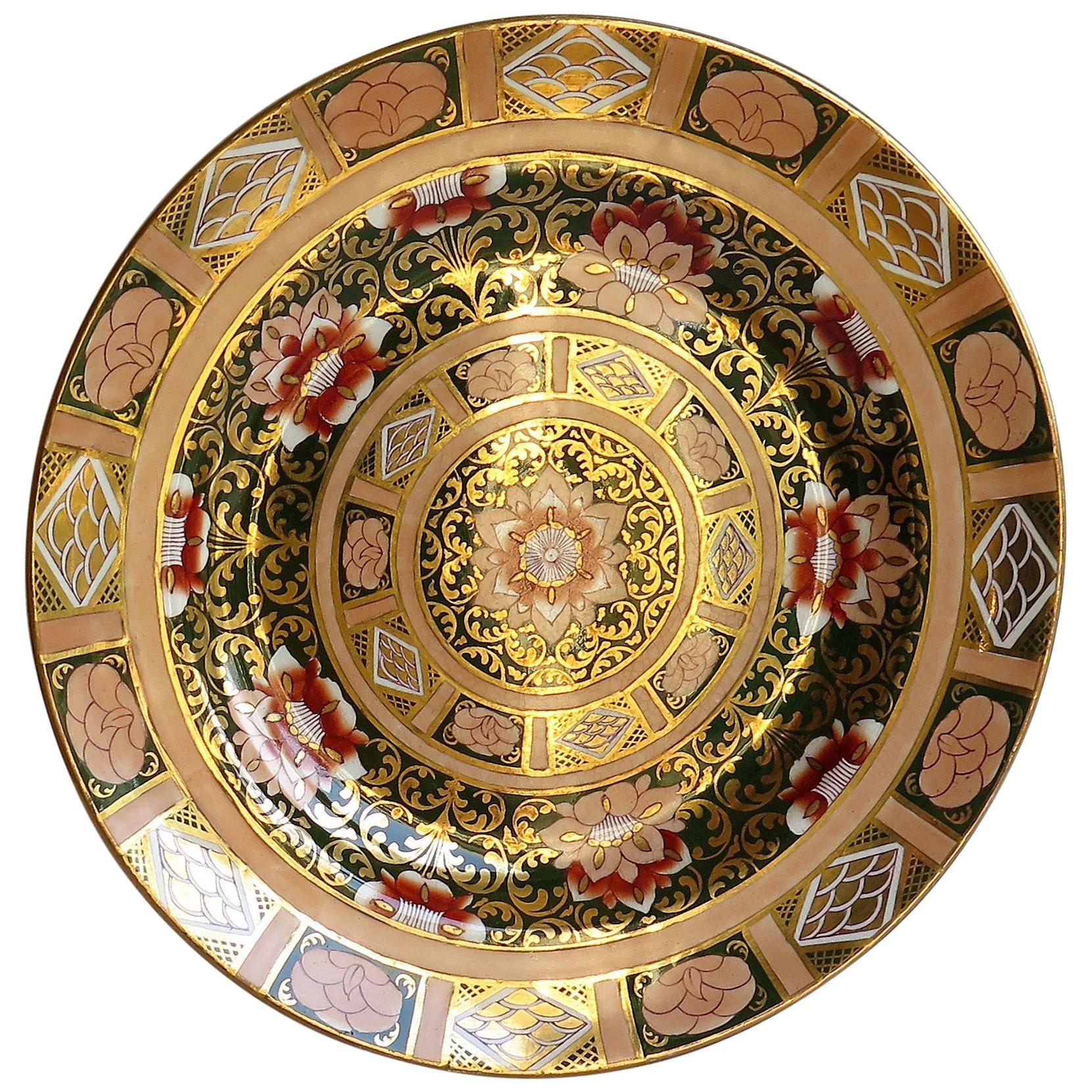 Masons Ironstone Dinner Plate with finely hand gilded pattern, circa 1895