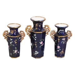 Mason's Ironstone Garniture of Three Vases, Circa 1835