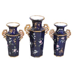Mason's Ironstone Garniture of Three Vases, Circa 1835