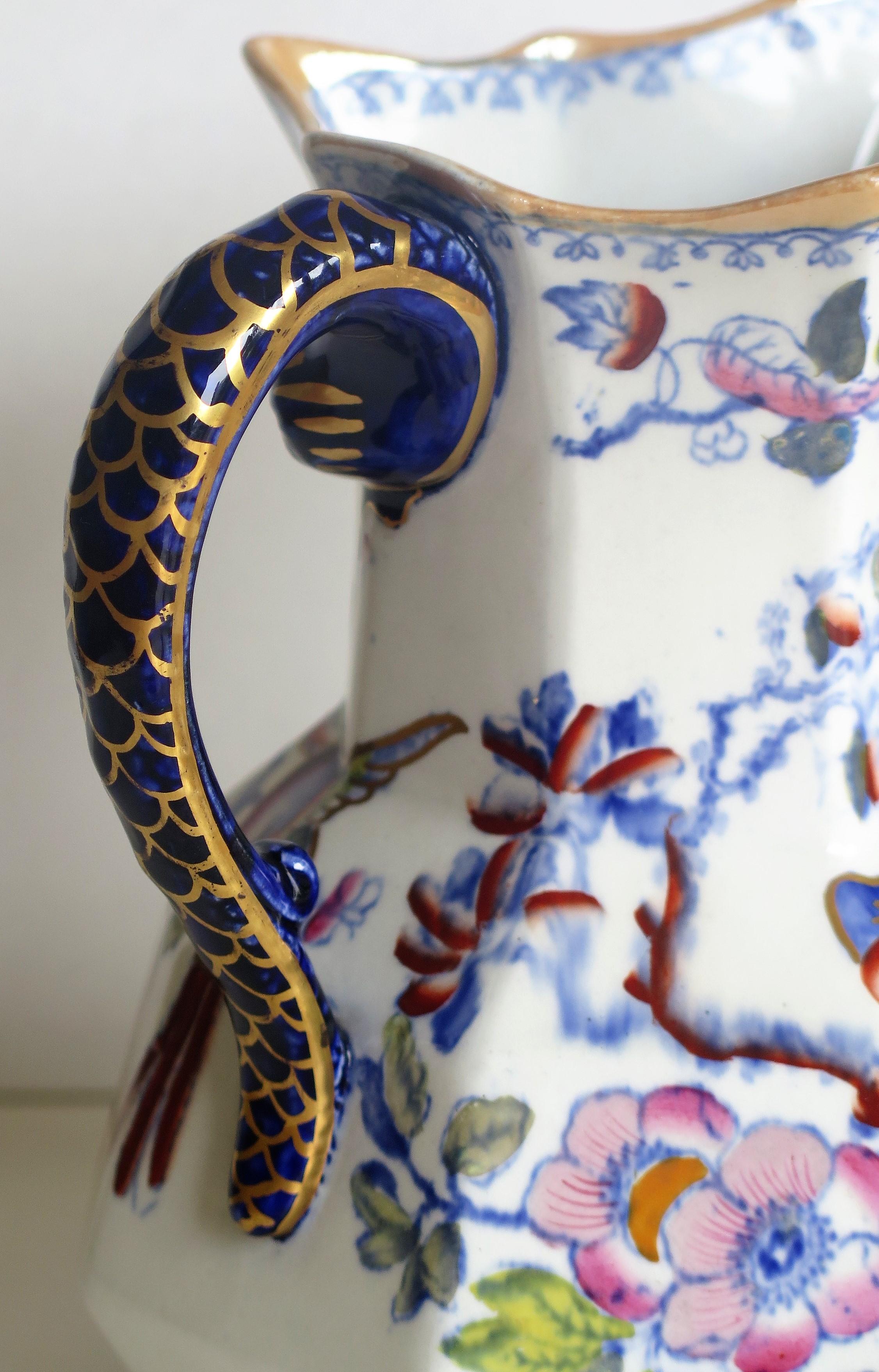 Mason's Ironstone Hydra Jug or Pitcher in Flying Bird Pattern, circa 1870 2