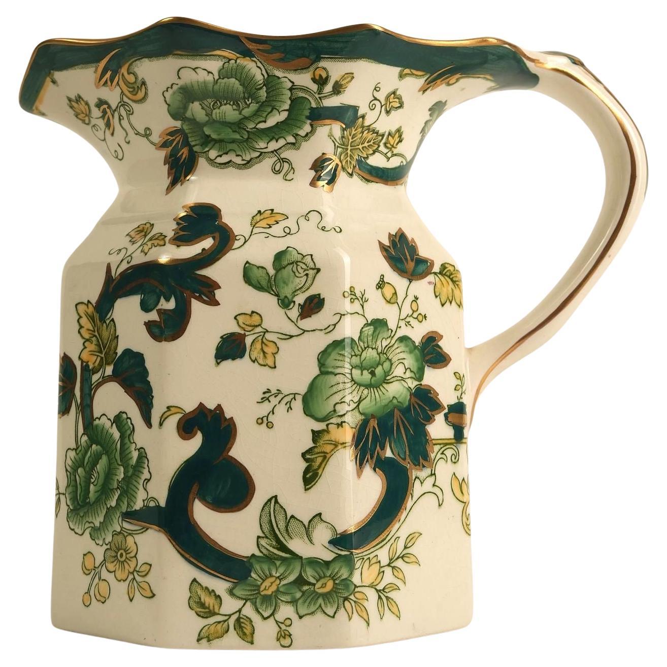 Brocca Mason's Ironstone con motivo "Green Chartreuse