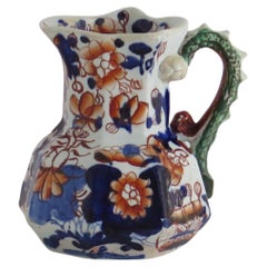 Brocca o boccale in pietra ferrosa di Mason's Ironstone con motivo Basket Japan, georgiano, circa 1818