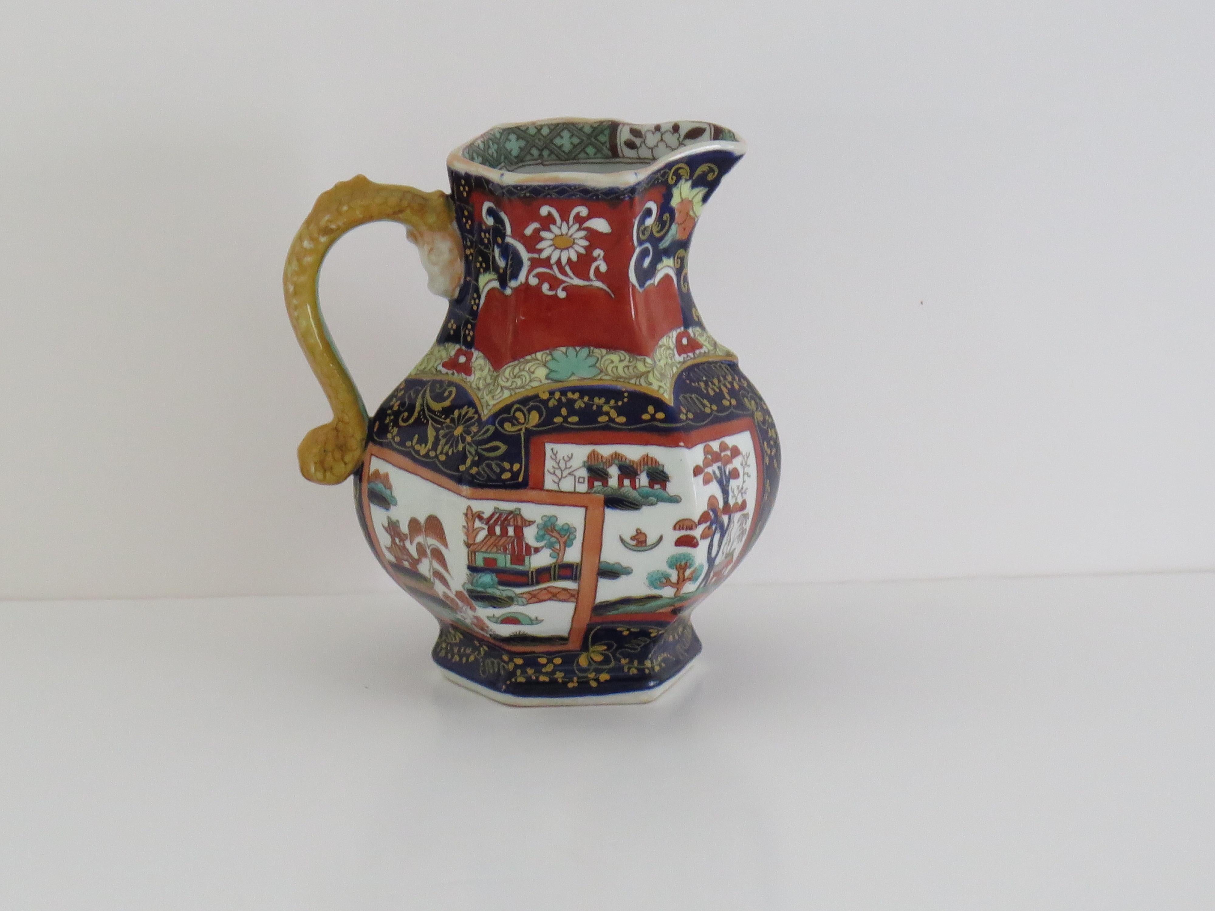 Mason's Ironstone Krug oder Kanne in Doppellandschaft, seltene Form, um 1840 im Zustand „Gut“ im Angebot in Lincoln, Lincolnshire