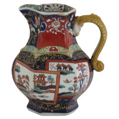 Jarro o Jarra de Mason's Ironstone en Doble Paisaje ptn Forma Rara, circa 1840
