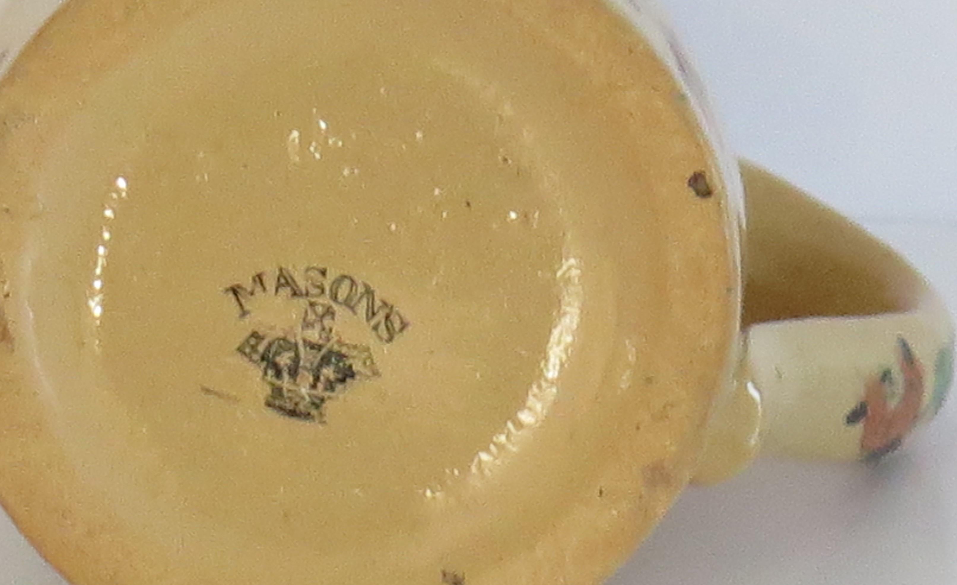 Mason's Ironstone Jug or Pitcher in Flower Box hand painted Pattern, circa 1840 4