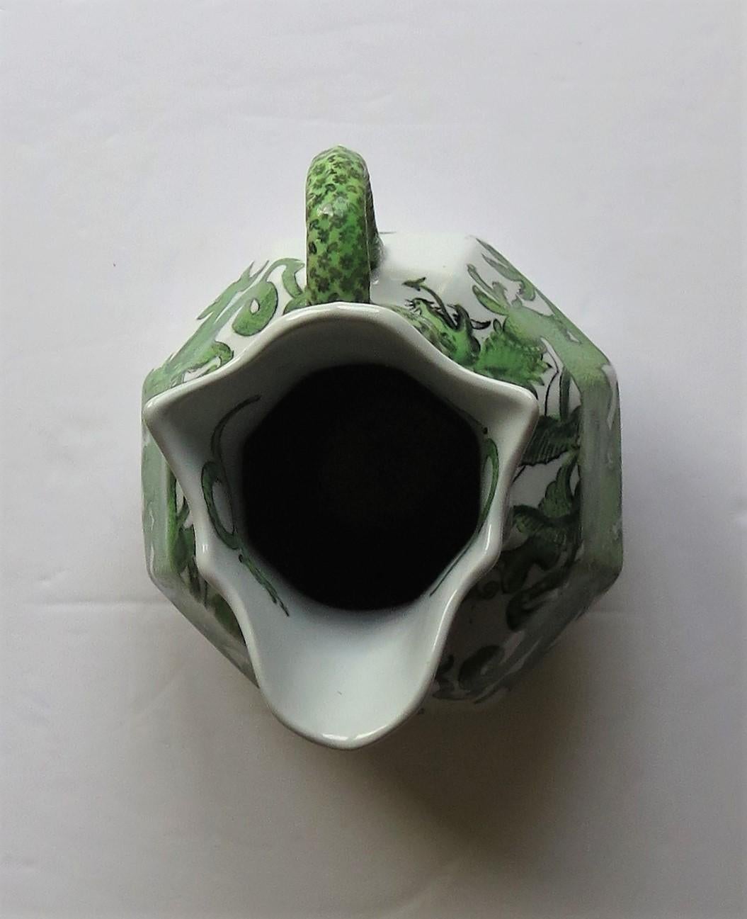 Mason's Ironstone Jug or Pitcher in Green Chinese Dragon Pattern, 19th Century 6