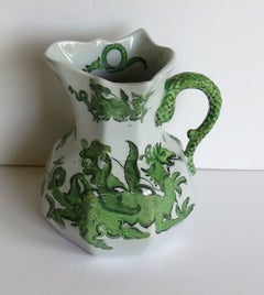 Mason's Ironstone Jug or Pitcher in Green Chinese Dragon Pattern, 19th Century
