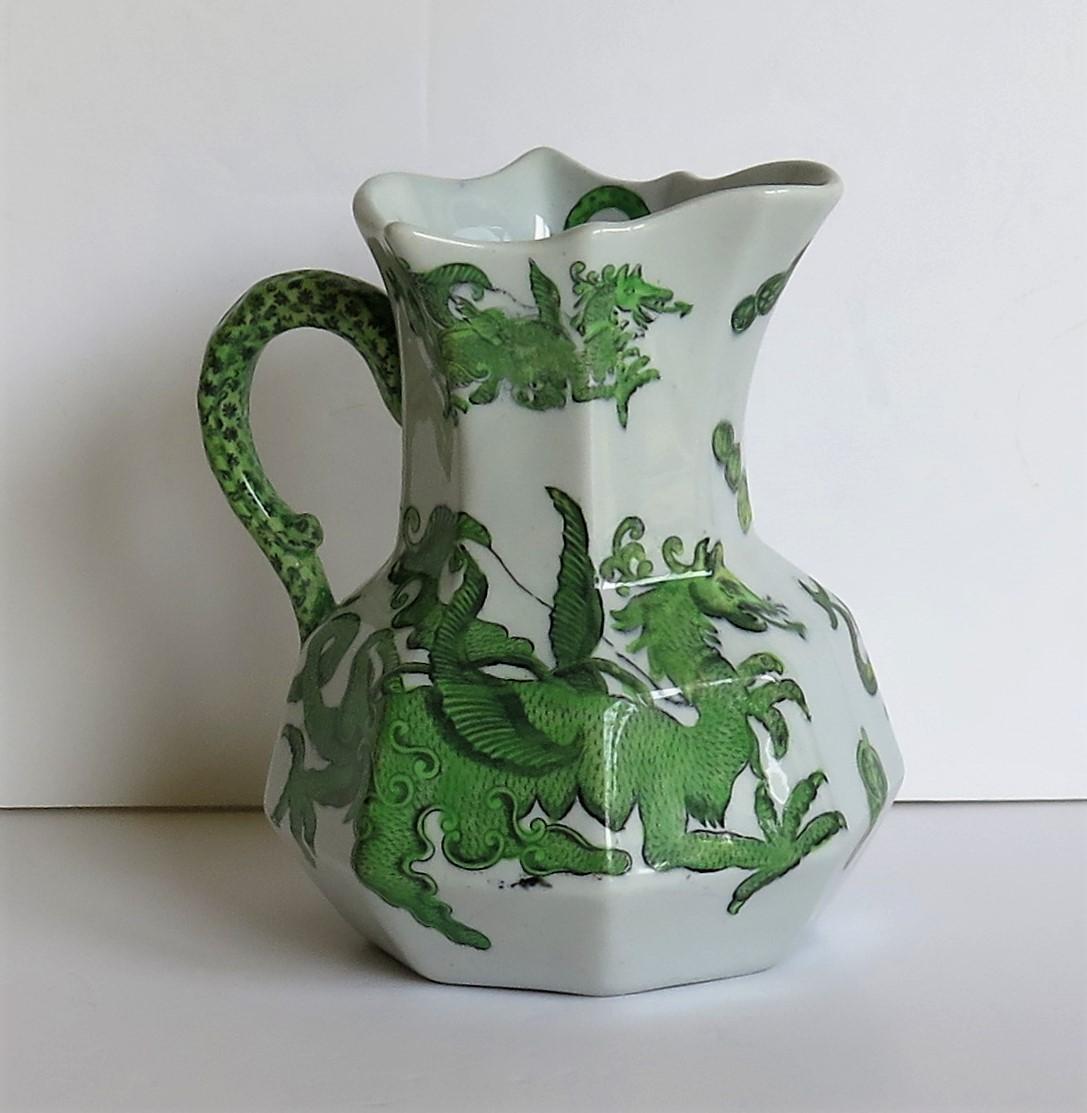 Mason's Ironstone Jug or Pitcher in Green Chinese Dragon Pattern, 19th Century In Good Condition In Lincoln, Lincolnshire
