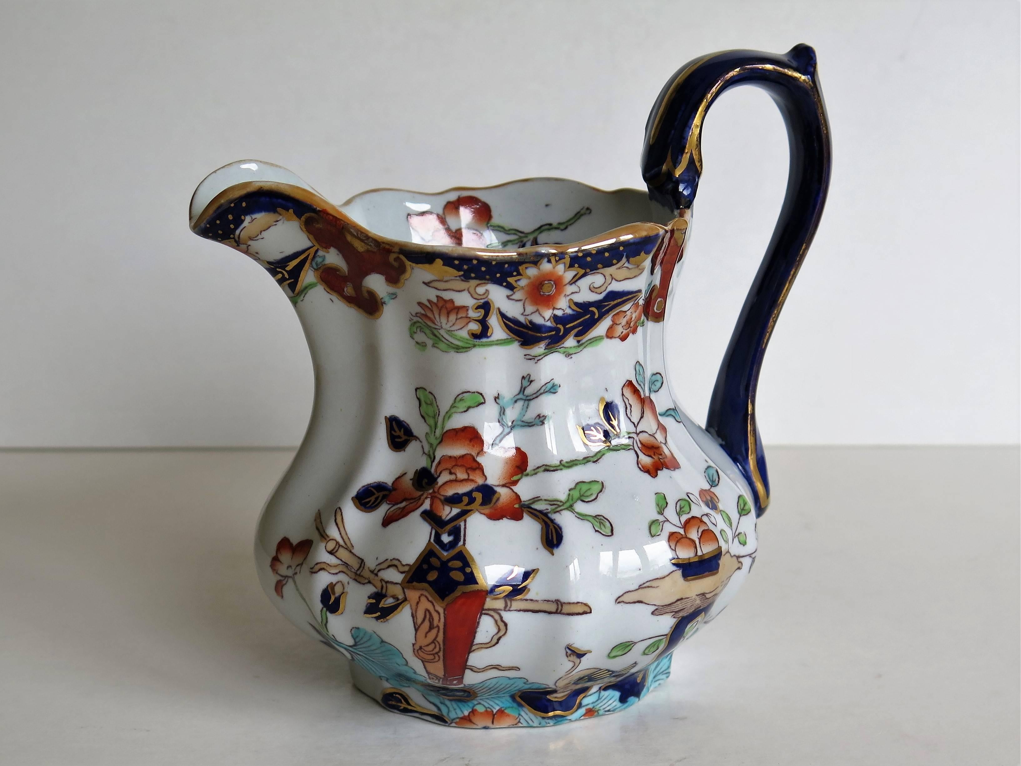 19th Century Mason's Ironstone Jug or Pitcher Table and Flower Pot Pattern, circa 1890