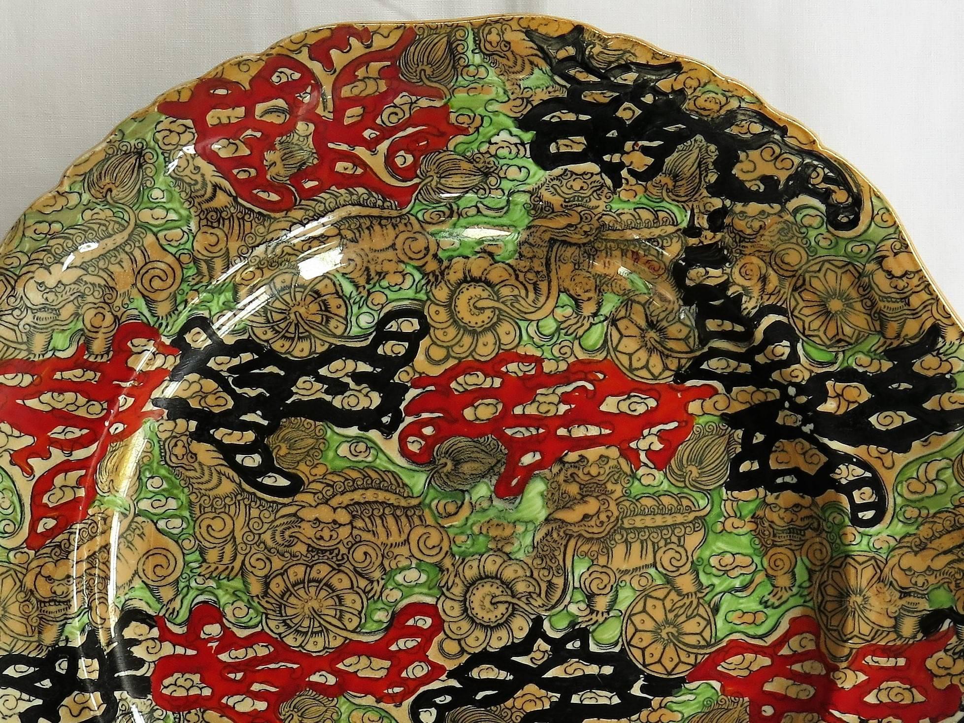 Mason's Ironstone Large Dinner Plate Chinoiserie Bandana Pattern, circa 1870 5