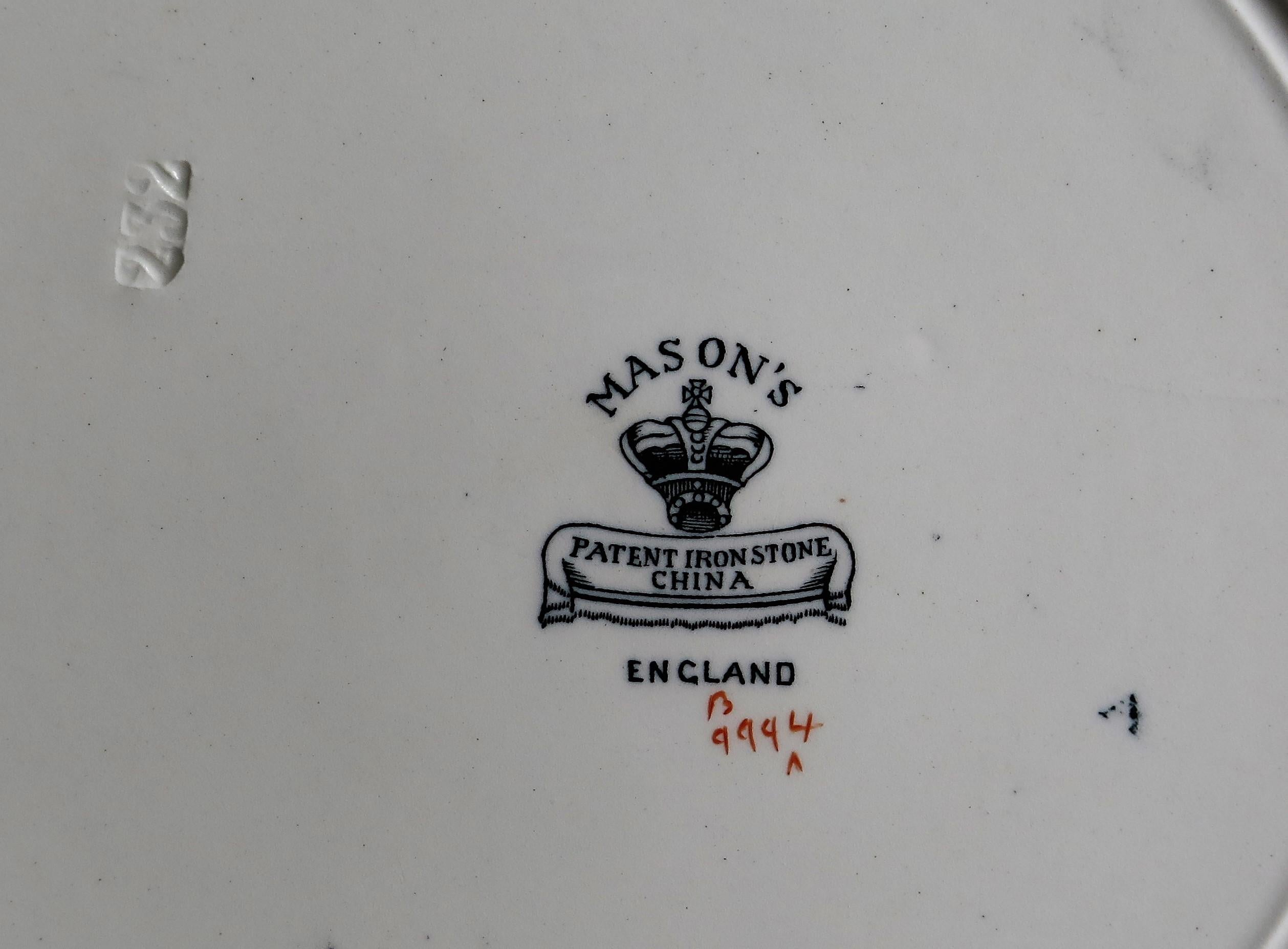 Plato grande para cena de Mason's Ironstone con estampado de Bandana Foo Dogs, circa 1900 en venta 9