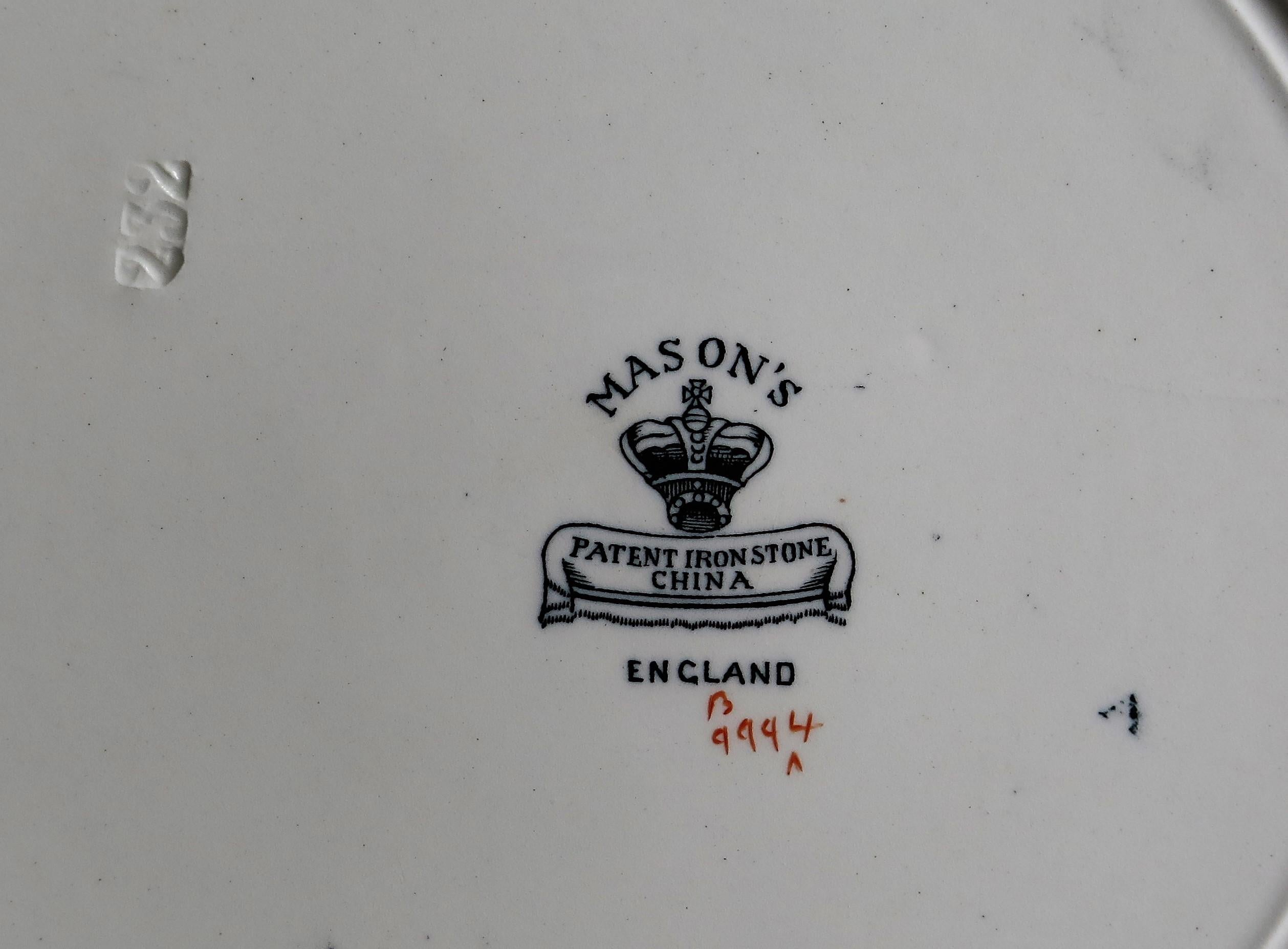 Mason's Ironstone Large Dinner Plate in Bandana Pattern, circa 1900 For Sale 9