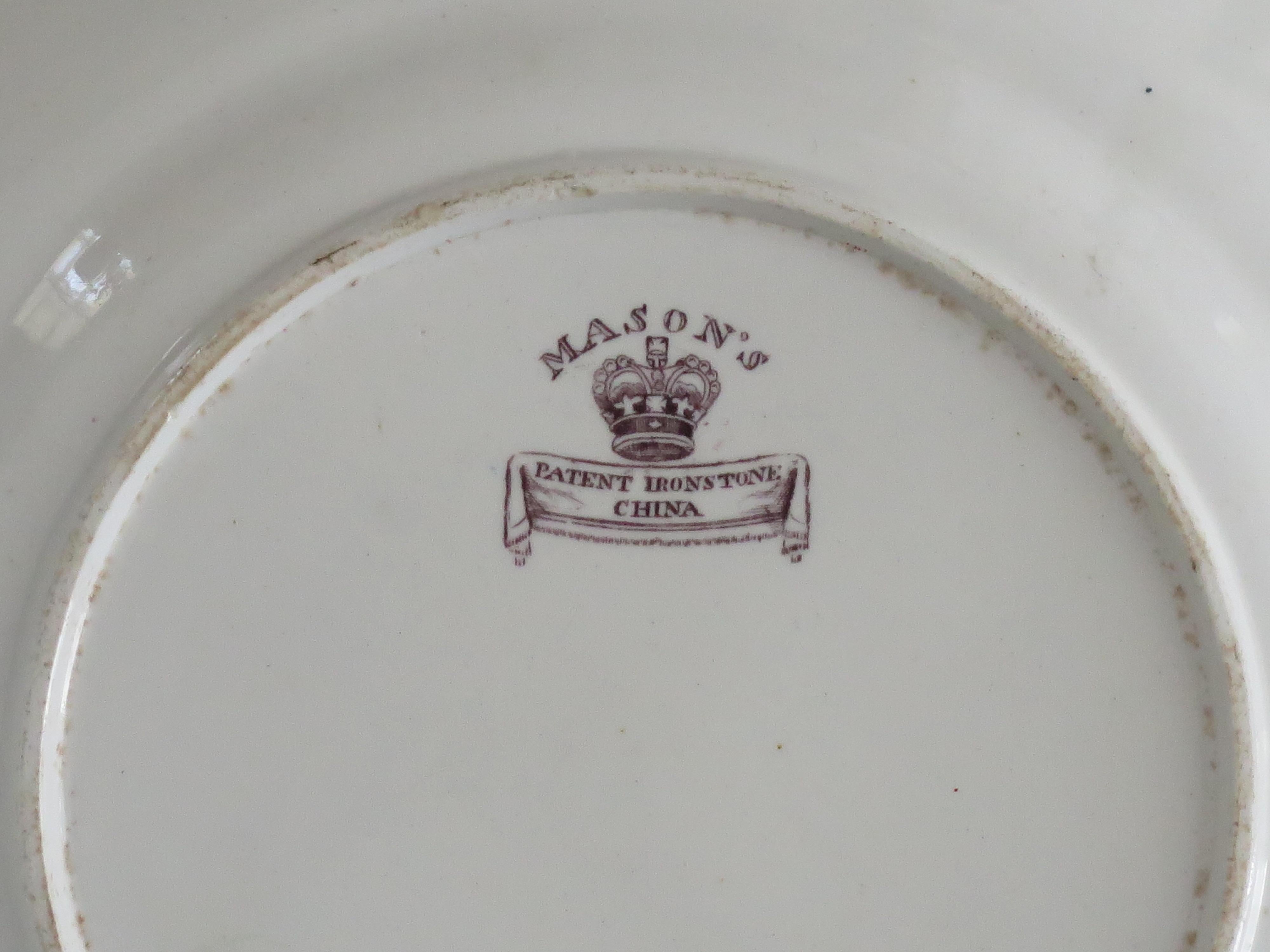 Mason's Ironstone Large Dinner Plate in rare Muscove Duck Pattern, circa 1825 5