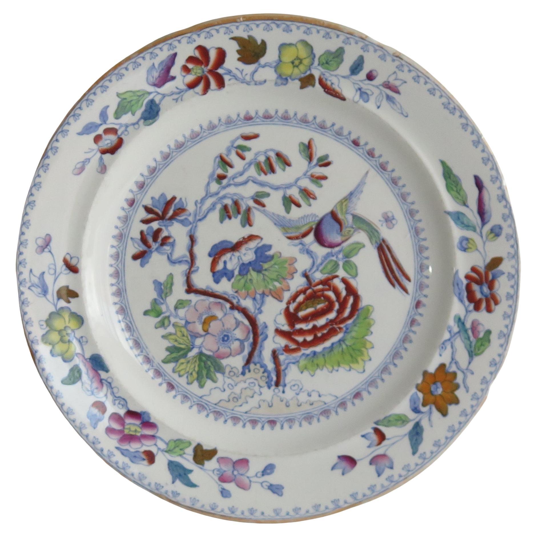 Mason's Ironstone Large Dinner Plate in the Flying Bird Pattern, circa 1860