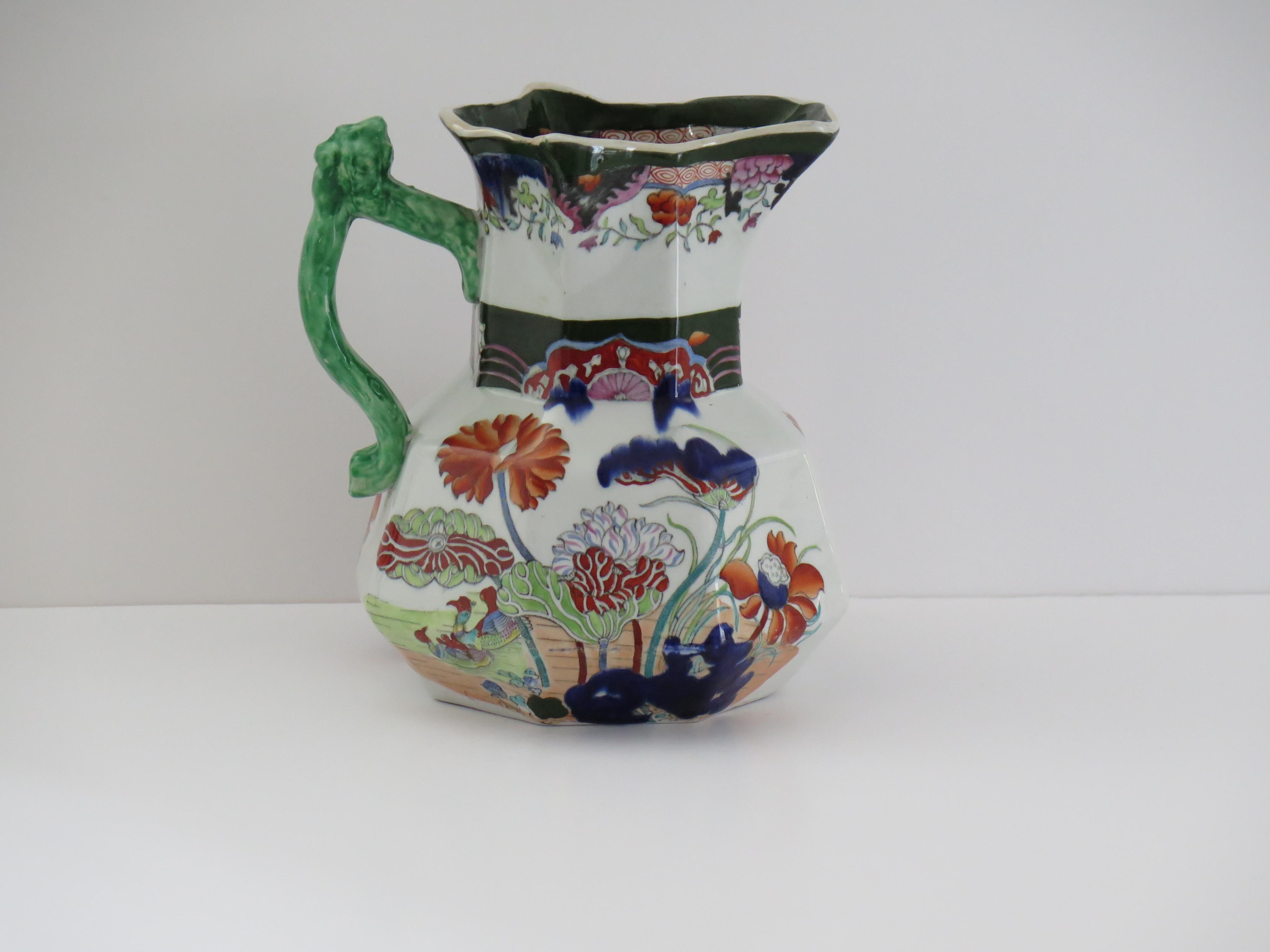 Mason's Ironstone Large Jug or Pitcher in rare Muscove Duck Pattern, circa 1825 For Sale 3