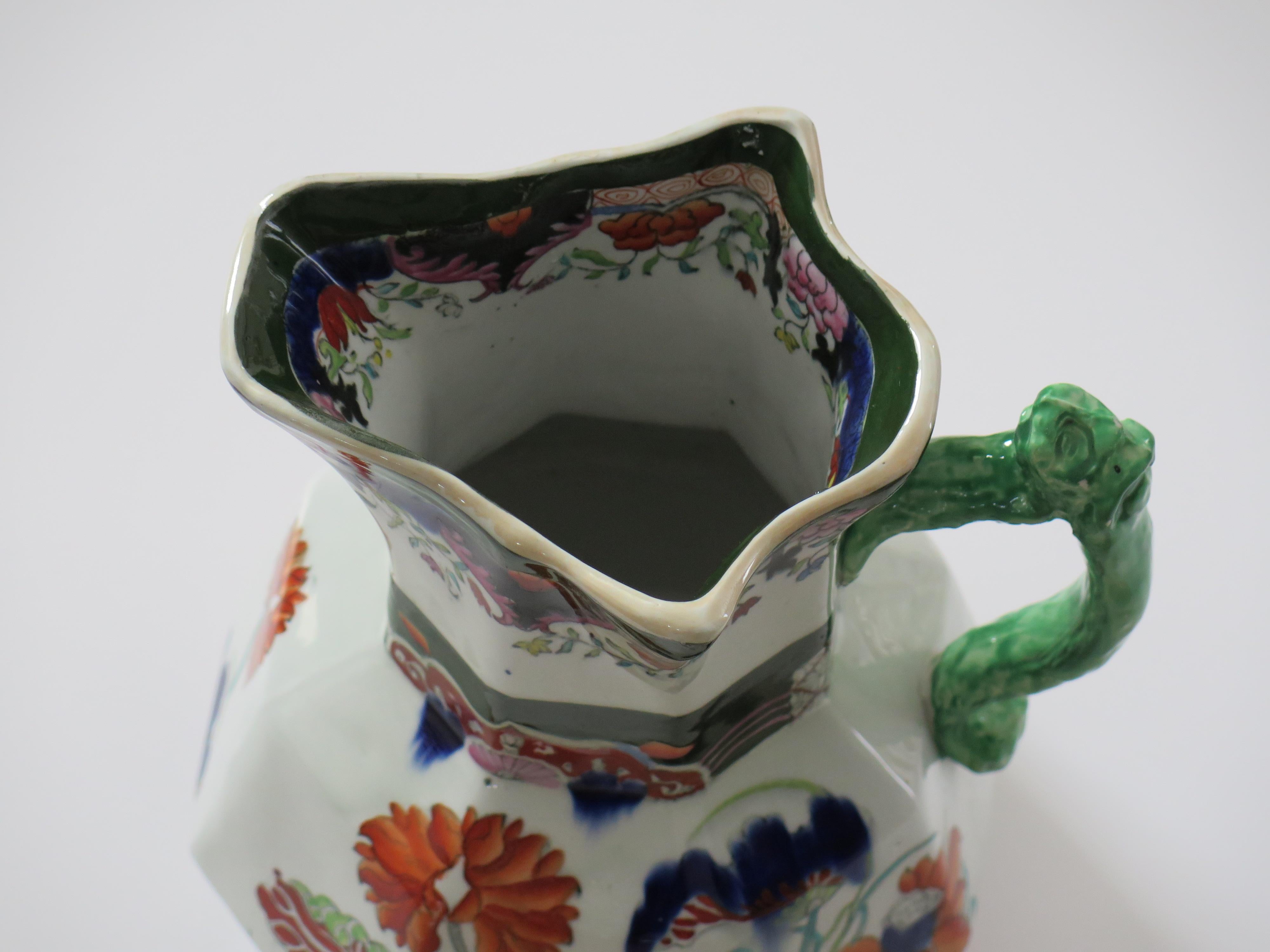 Grande cruche ou pichet en pierre de fer de Mason's Ironstone au rare motif de canard de Muscove, vers 1825 en vente 3
