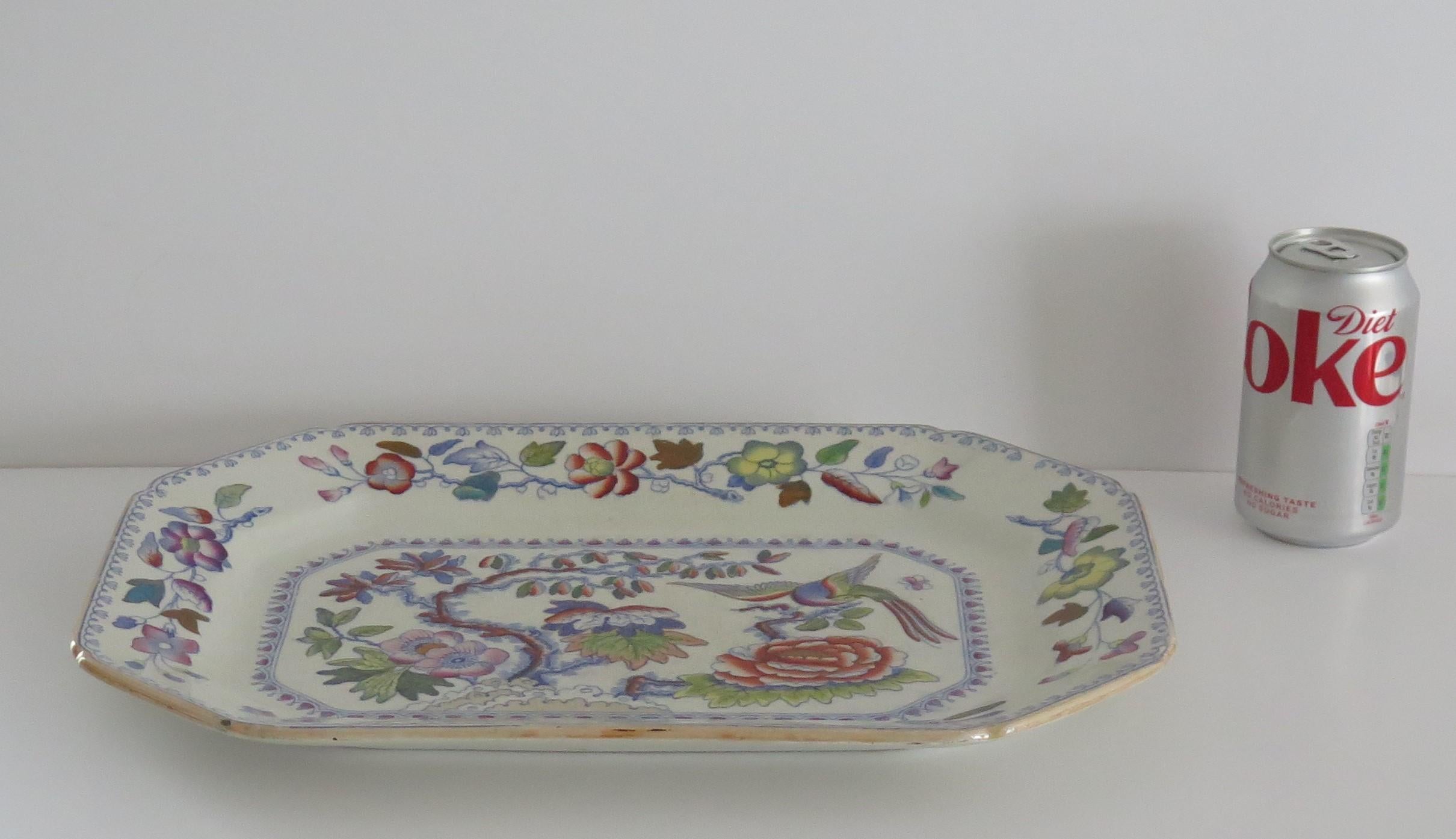 Mason's Ironstone Large Platter or Meat Plate in Flying Bird Pattern, circa 1880 For Sale 1