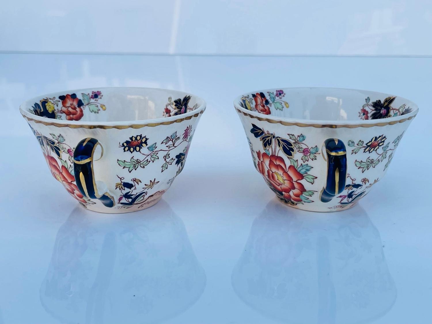Cuencos, platos de ensalada, platillos y 2 tazas de mandarina Mason's Ironstone en venta 5