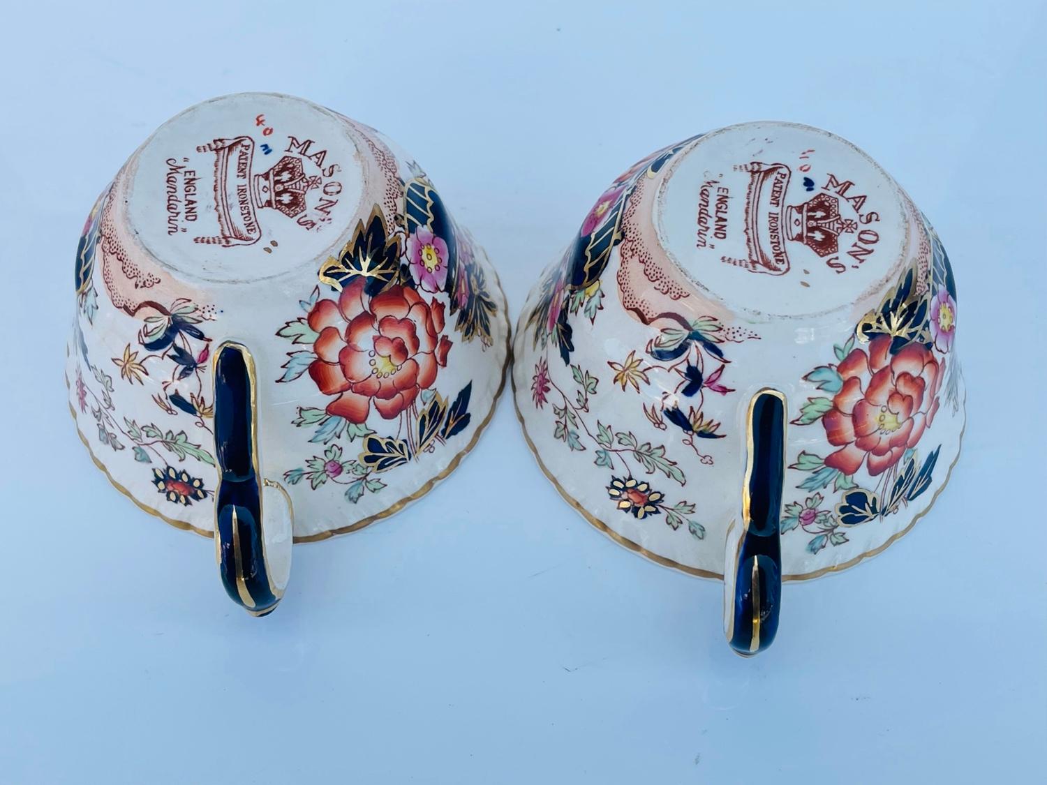Cuencos, platos de ensalada, platillos y 2 tazas de mandarina Mason's Ironstone en venta 6