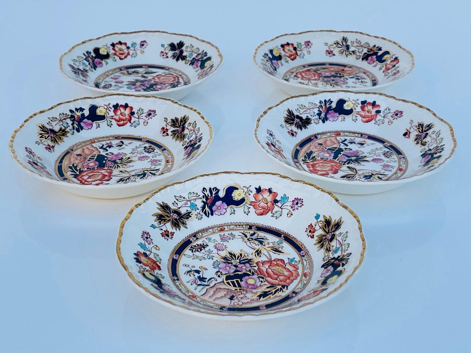 Mason's Ironstone Mandarin Bowls, Salad Plates, Saucer Plates and 2 Cups For Sale 10