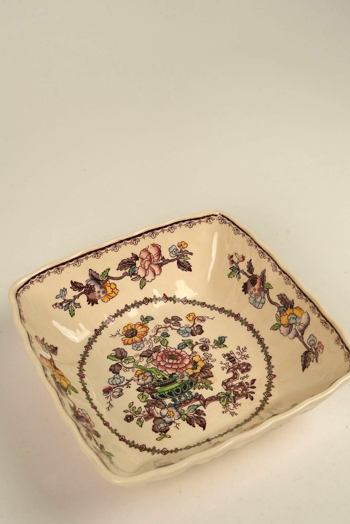 20th Century Mason’s Ironstone Nabob Square Bowl For Sale