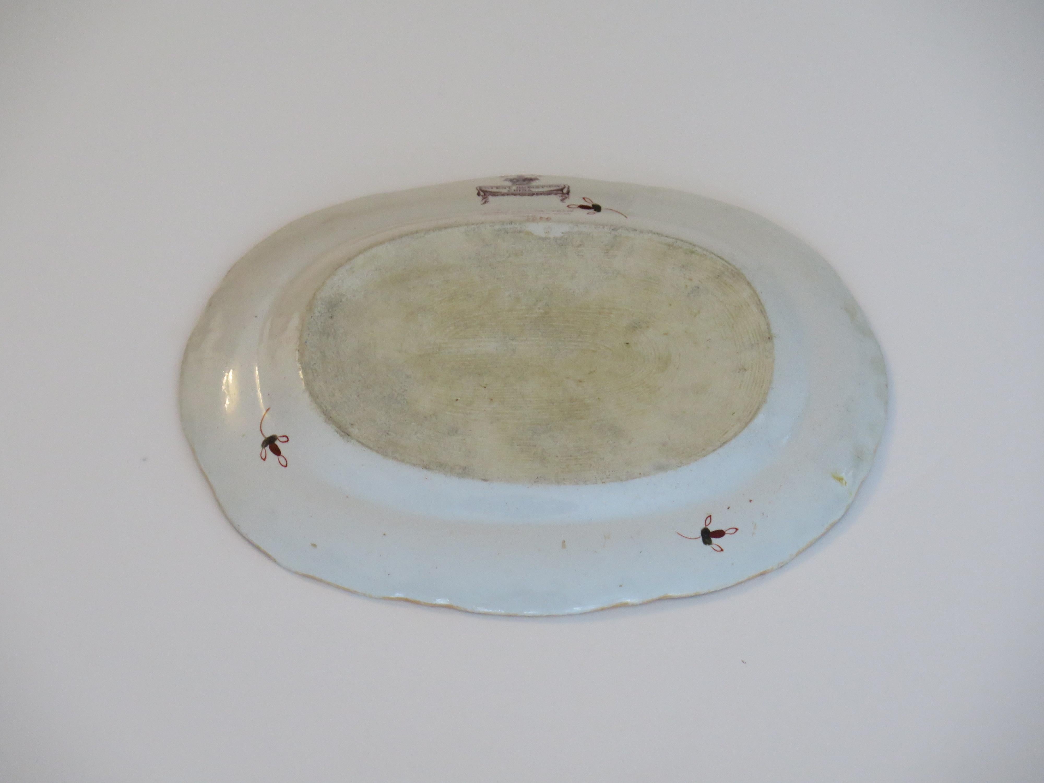 Plato de Mason's Ironstone en el raro Patrón 2850 de Pato y Valla de Muscove, Circa 1840 en venta 7