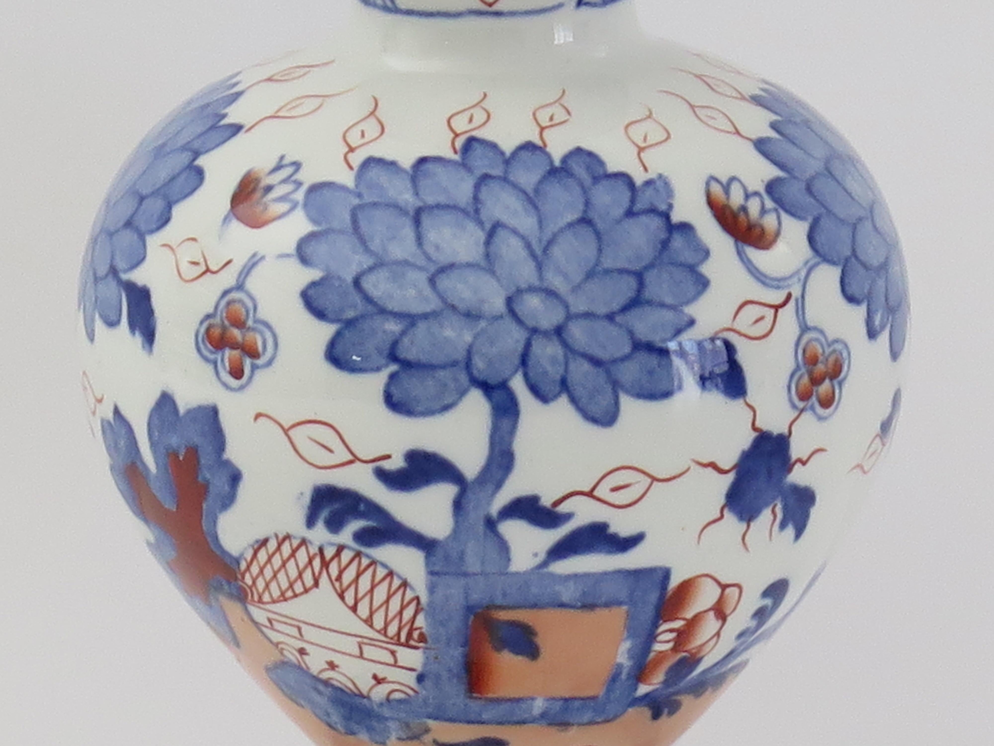 Mason's Ironstone Topf-Pourri-Vase und Deckel in Jardiniere-Muster,  CIRCA 1890 (Handbemalt) im Angebot