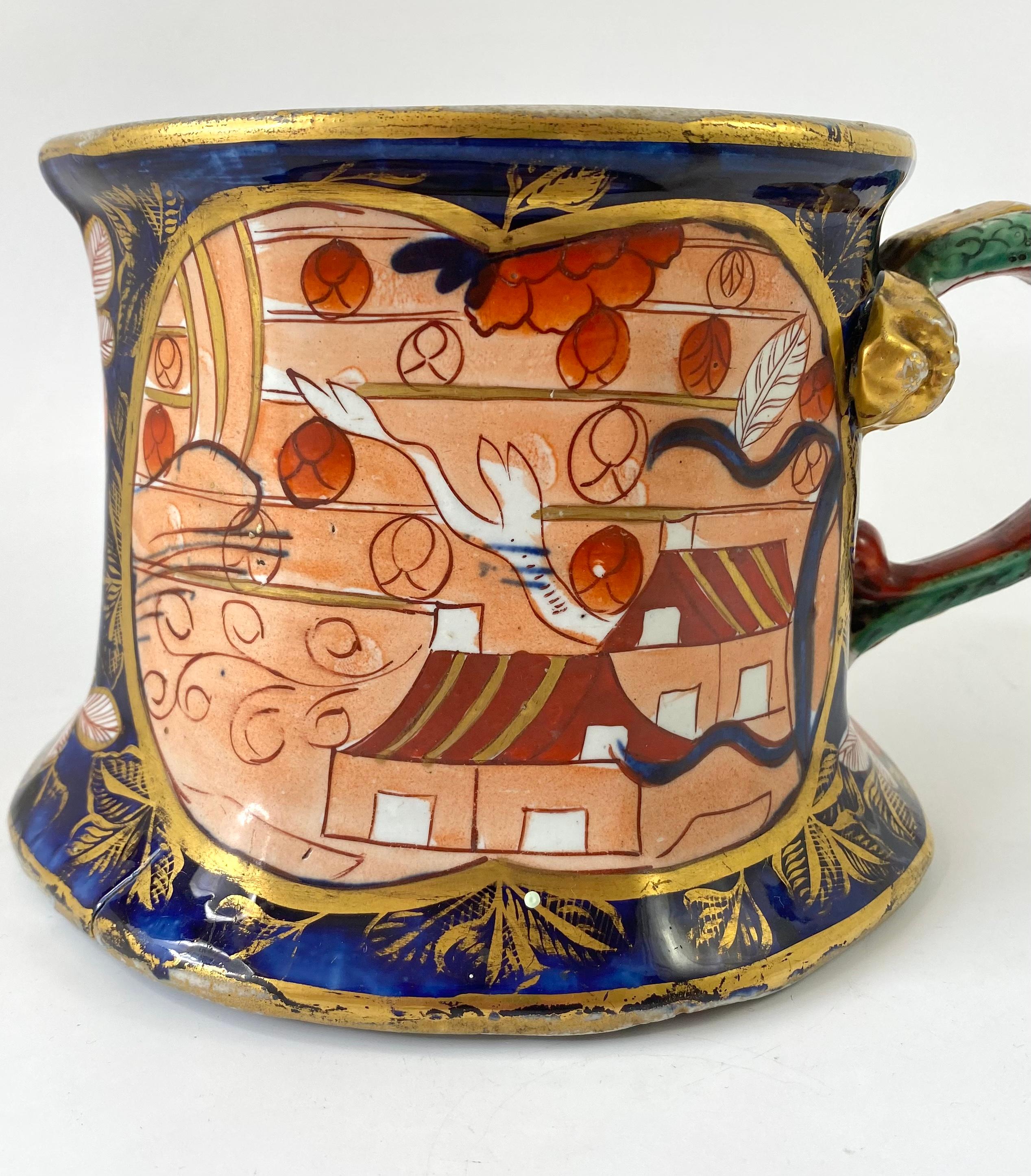 Fired Masons Ironstone Quart Mug, School House Pattern, C. 1815