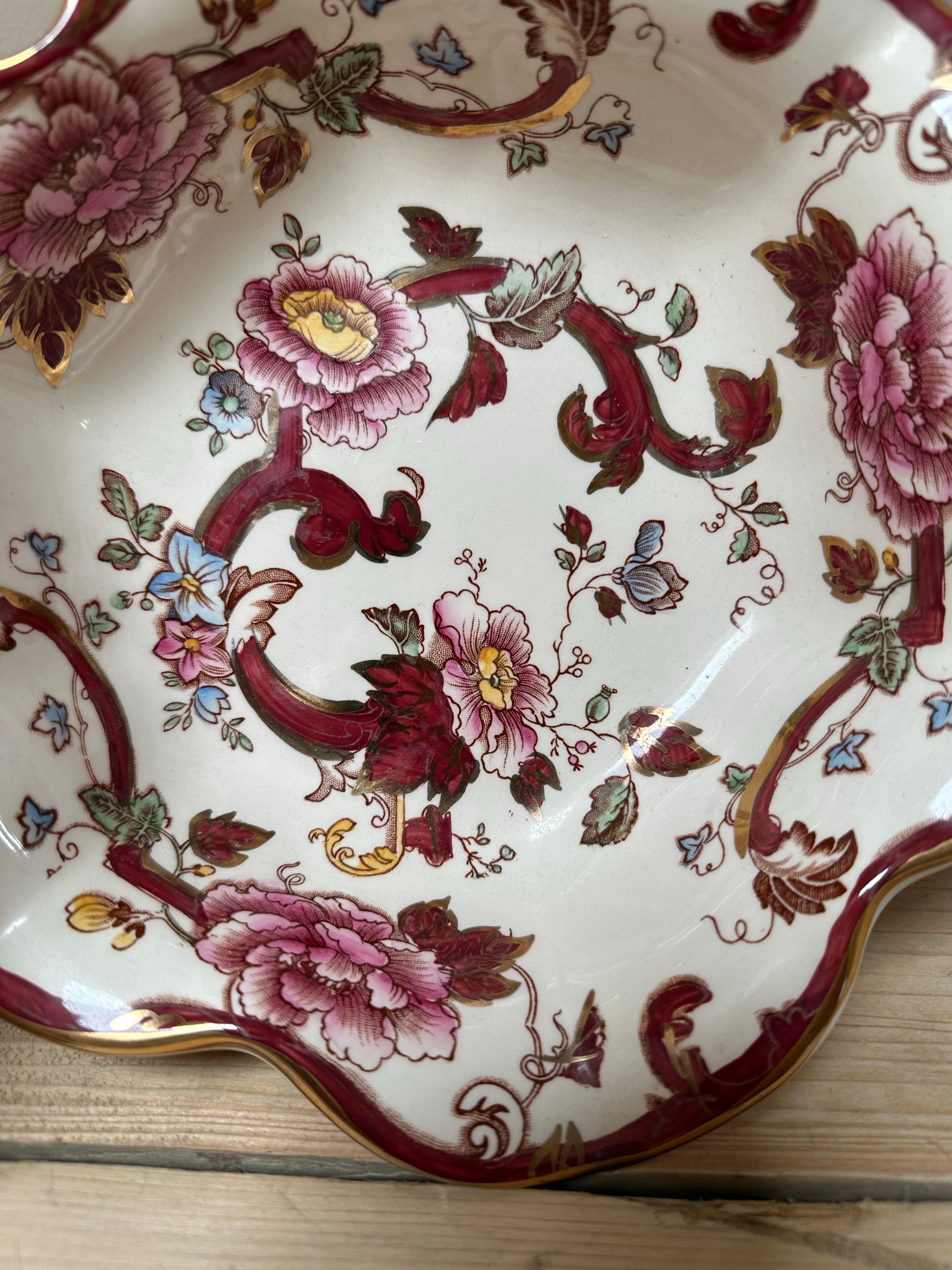 Mason's Ironstone Red Mandalay Jug & Flower Bowl Set For Sale 2