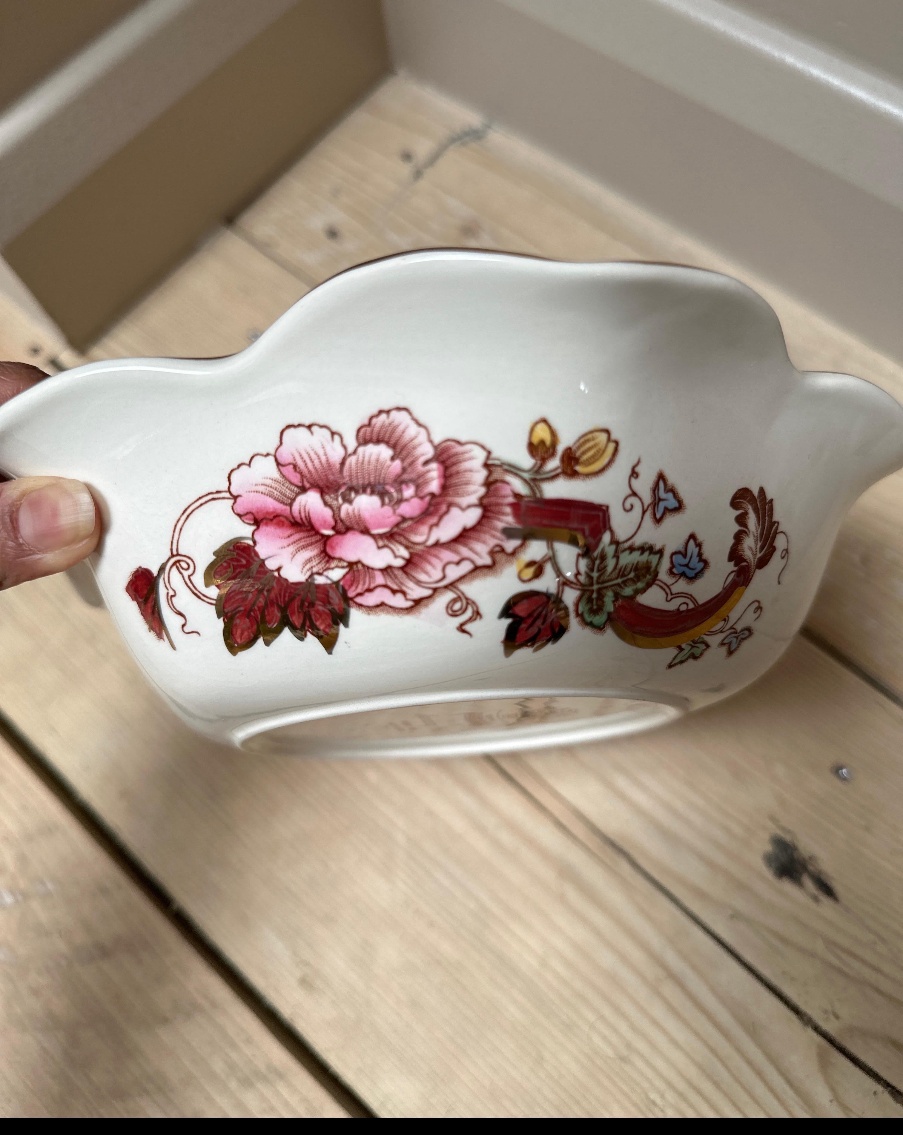 Mason's Ironstone Red Mandalay Jug & Flower Bowl Set For Sale 7