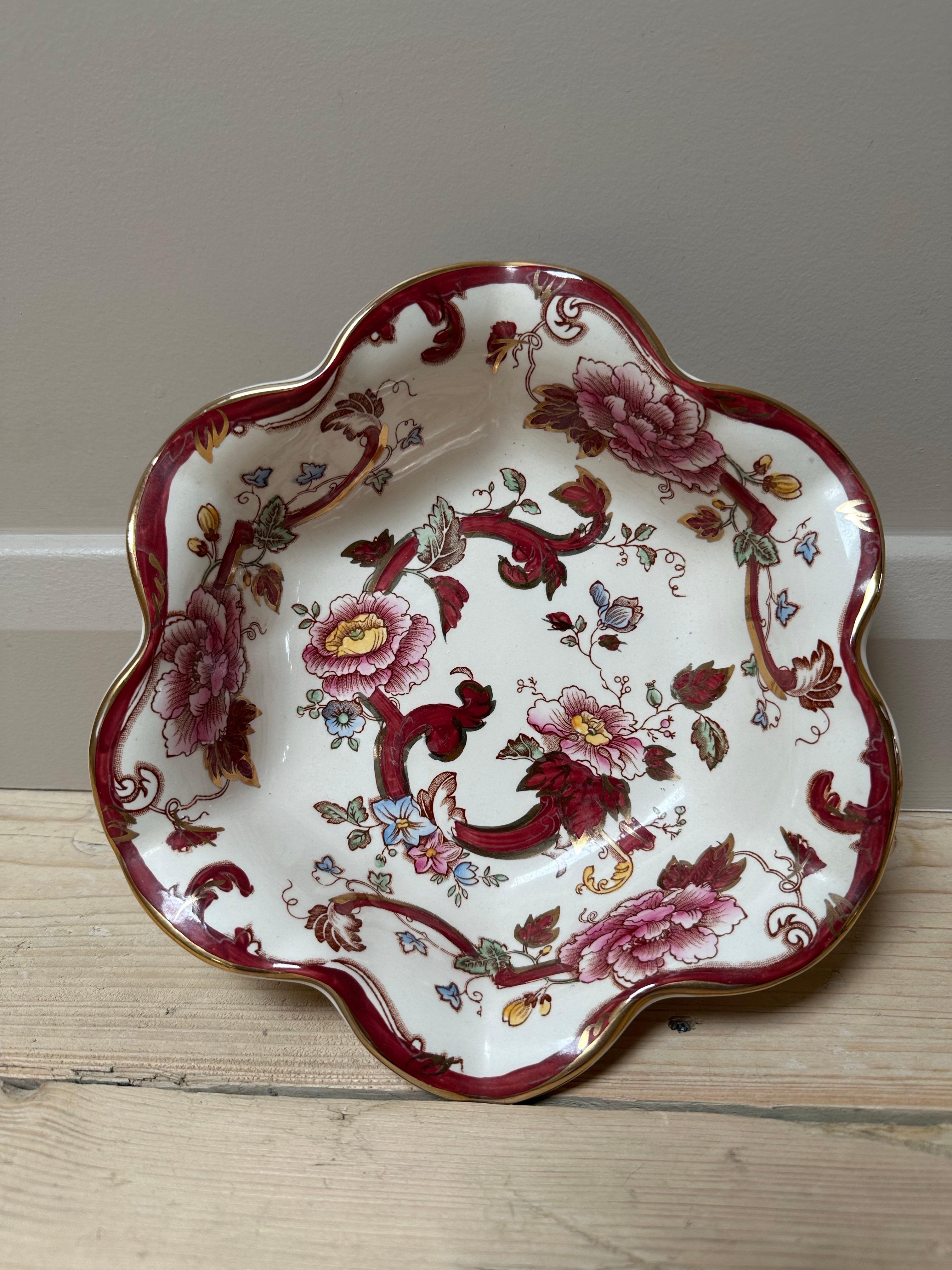Mason's Ironstone Red Mandalay Jug & Flower Bowl Set For Sale 8