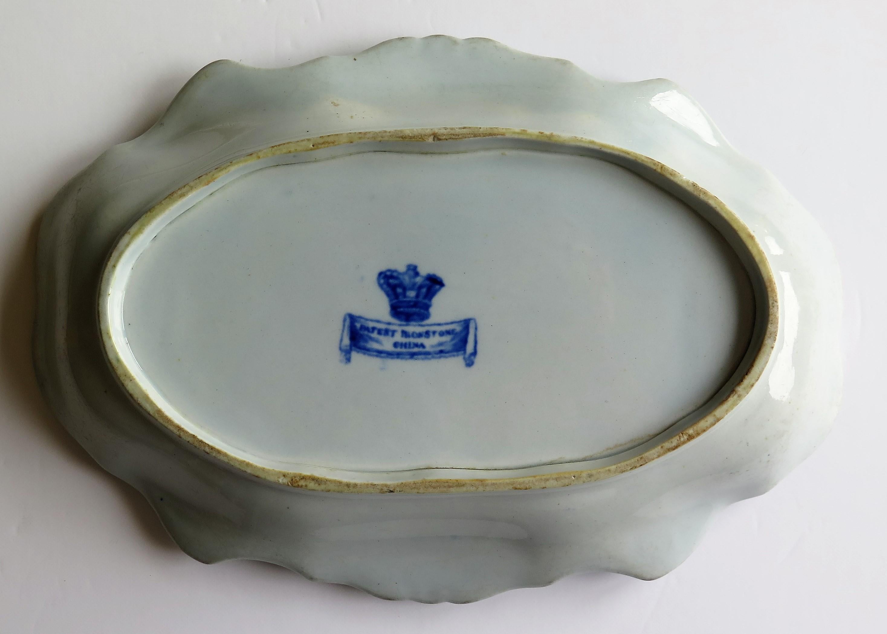 Mason's Ironstone Serving Dish Blue and White India Pheasants Pattern, circa 1820 2