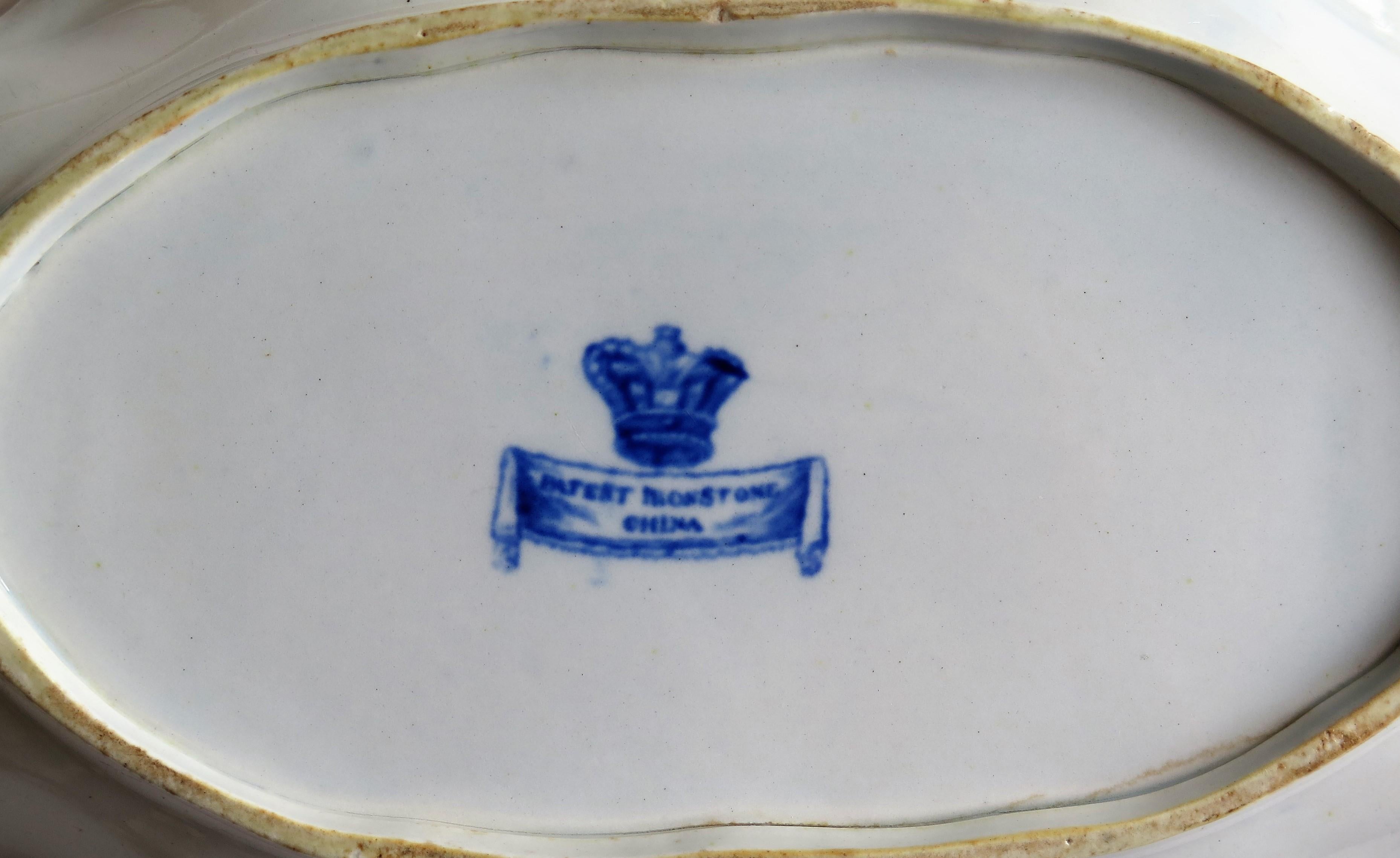 Mason's Ironstone Serving Dish Blue and White India Pheasants Pattern, circa 1820 5