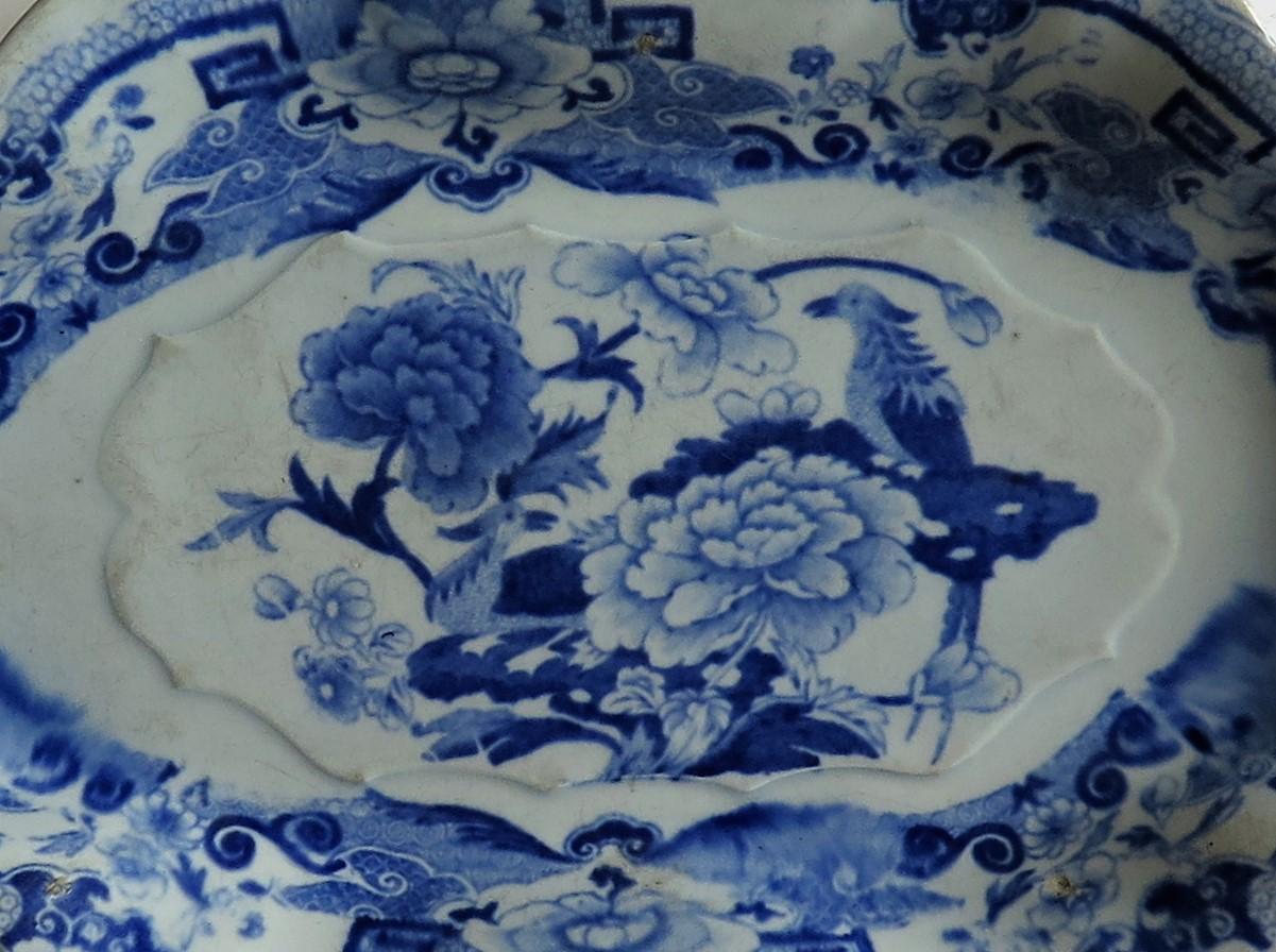 Mason's Ironstone Serving Dish Blue and White India Pheasants Pattern, circa 1820 In Good Condition In Lincoln, Lincolnshire