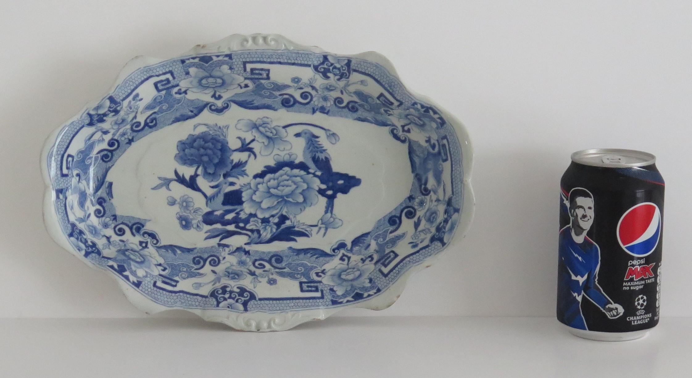 Mason's Ironstone Serving Dish Blue & White India Pheasants Pattern, Circa 1820 2