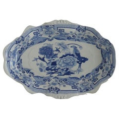 Mason's Ironstone Serving Dish Blue and White India Pheasants Pattern,circa 1820