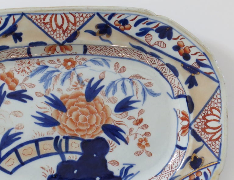 Mason's Ironstone Serving Platter in Fence, Rock and Blue Willow