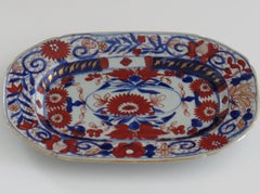 Georgian Masons Ironstone Serving Platter in rare Chrysanthemum pattern, Ca 1818